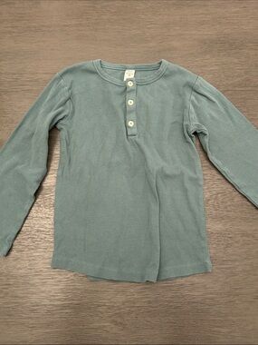 kate quinn Dusty Teal Long Sleeve Henley Top
